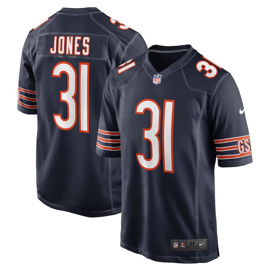 Men Chicago Bears 31 Jaylon Jones Nike Navy Game Player NFL Jersey